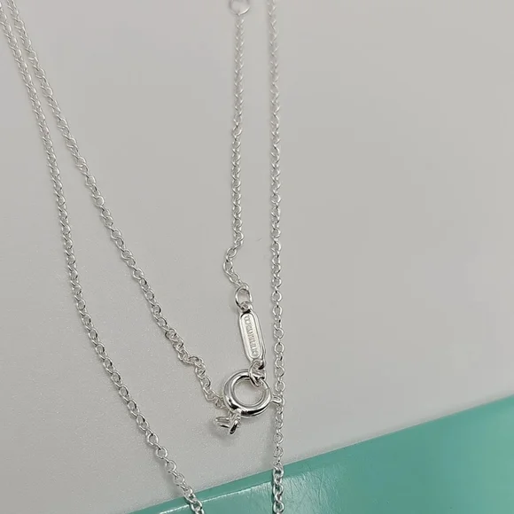 Tiffany & Co. Return to Tiffany Blue Splash Heart Tag Charm Necklace Authentic! - Picture 10 of 11